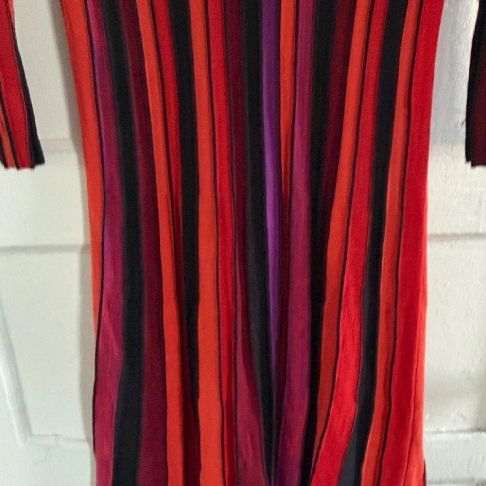 ECI Vibrant Red and Black Long Sleeve Dress